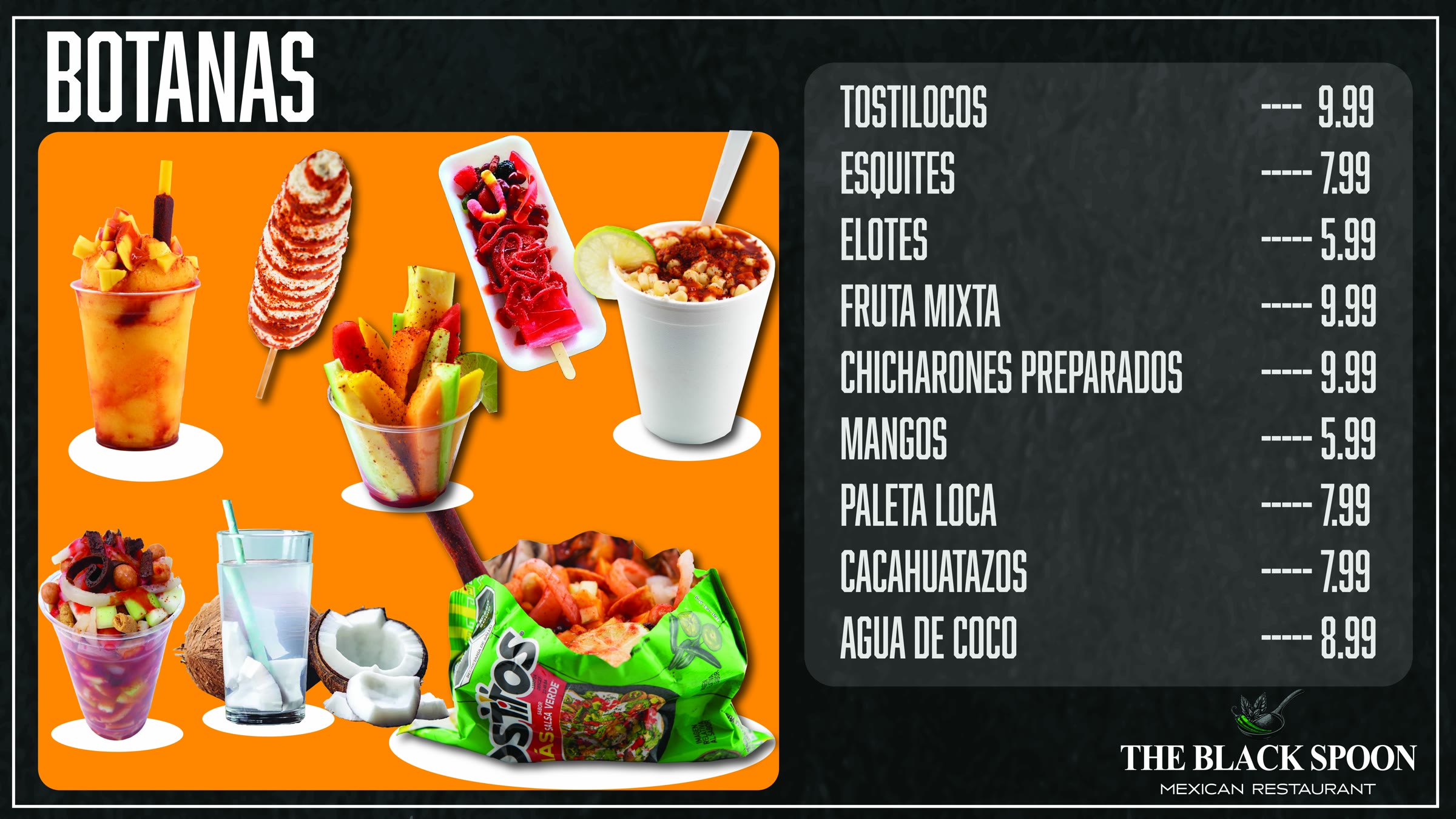 The Black Spoon menu page 3